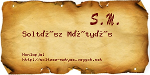 Soltész Mátyás névjegykártya