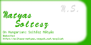 matyas soltesz business card